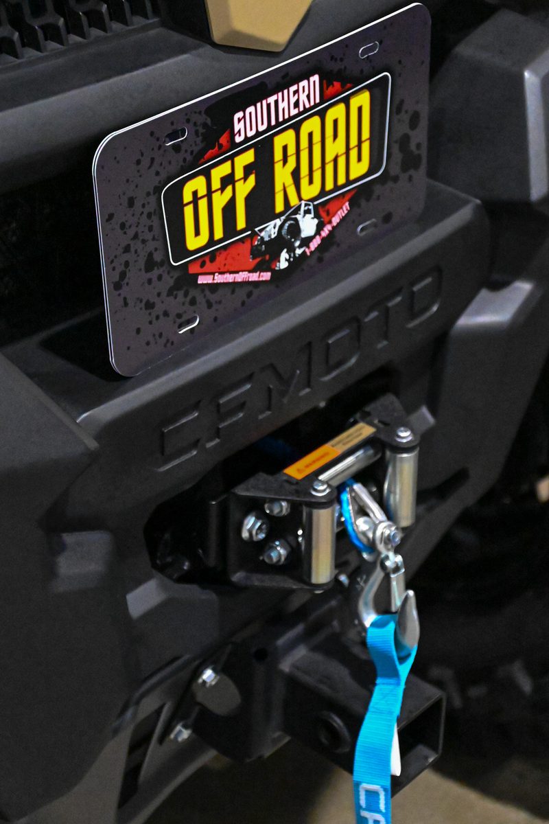 Southern Off Road branded plate mounted on the back of a side by side